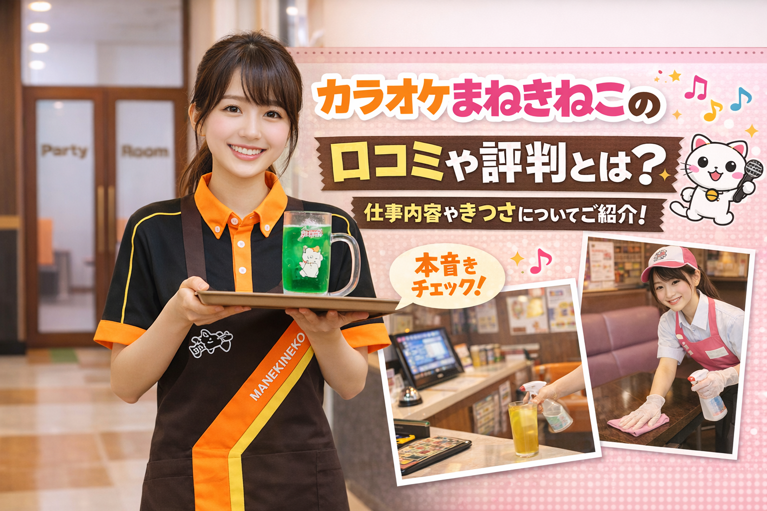 カラオケまねきねこのバイトの口コミや評判とは？仕事内容やきつさについてご紹介！